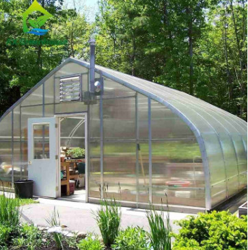 Cultivo de plantas Invernadero de hoja de policarbonato de sola envergadura con estructura estable y fácil montaje