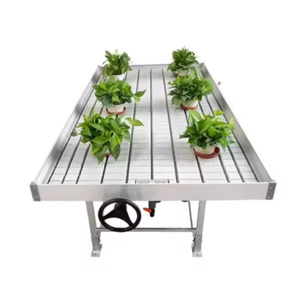 Invernadero Ebb Flujo de siembra de banco rodante Tablas de cultivo para el cultivo de varios tipos de plantas