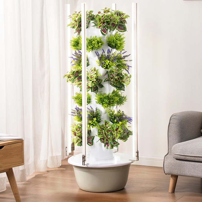 Torre de cultivo hidropónica sin suelo para cultivo en interiores