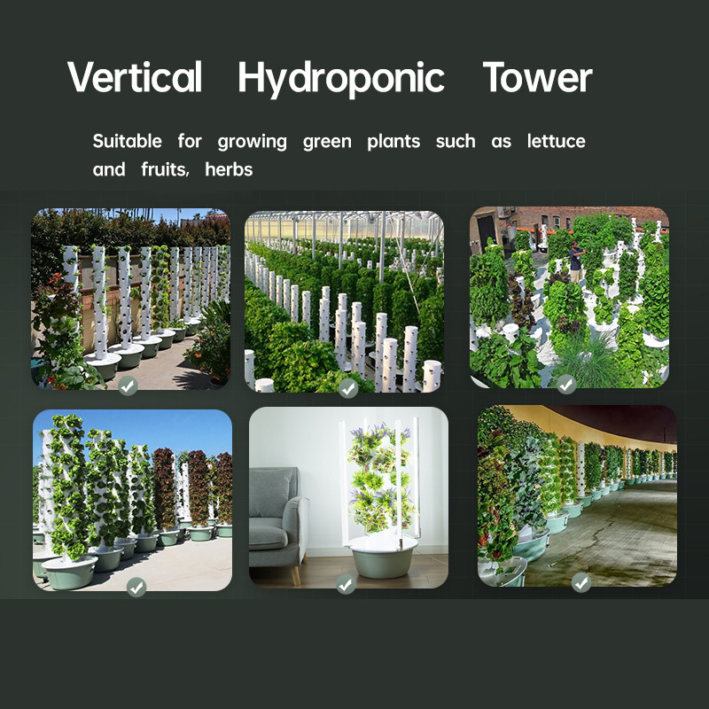 Torre de cultivo hidropónica sin suelo para cultivo en interiores
