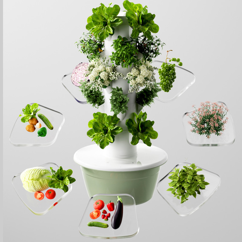 Torre de cultivo hidropónica sin suelo para cultivo en interiores