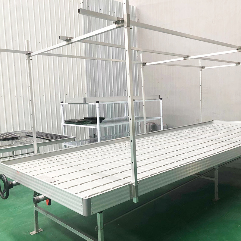 Eb y flujo 4FT*8FT Vertical Hydroponic Movable Roller Bench Tabla de cultivo con poste