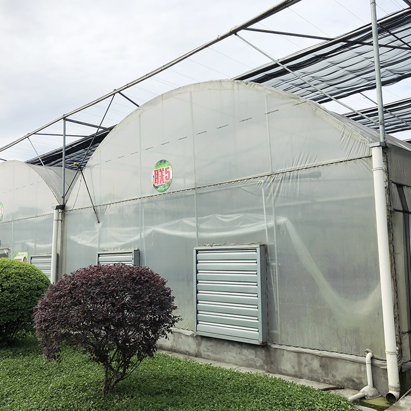 Estructura estable Película industrial de plástico PE de múltiples tramos Casa de flores agrícola Invernadero de túnel poli